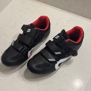 Women’s Peloton Black and Red Cycling Shoes